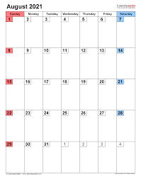 January 2021 calendar free printable january 2021 calendar. August 2021 Calendar Templates For Word Excel And Pdf
