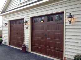 9x9 Gallery Collection In Walnut 9x9 Clopay Gallery Door Walnut Finish Long Panel Rectangular Grids Har Garage Door Styles Garage Door Design Garage Doors