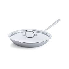 All Clad D3 Stainless 12 Fry Pan With Lid Reviews Crate And Barrel Dishwasher Safe Cookware All Clad Crate And Barrel