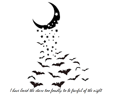 Combined Different Tattoo Ideas To Create This One Flying Bats Turning Into Stars With The Moon And The Quote Fro Creepy Tattoos Star Tattoos Body Art Tattoos