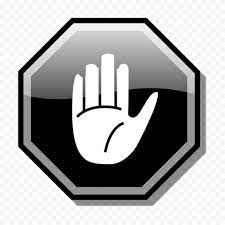 Hd Stop Hand Symbol On Black Road Sign Clipart Png Hand Symbols Clip Art Symbols