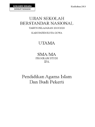Qulil haqqa walau kaana murran. 3 Naskah Soal Usbn Pai 2020 Fix2