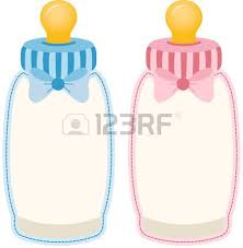 Baby Shower Baby Bottle Clipart Black And White Baby Bottle Pink And Blue Tag Label Baby Bottles Baby Illustration Baby Shower Parties