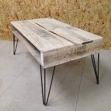 Attaching the hairpin legs was the last step. Pallet Coffee Table Hairpin Legs Pallet Furniture Plans