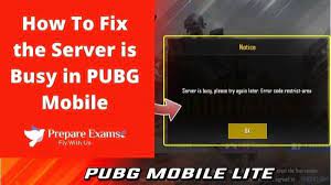 How To Fix The Server Is Busy In Pubg Mobile Prepareexams