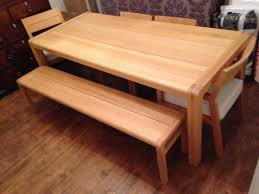 Habitat Radius Large Oak Dining Table Bench And Chairs Probably Need Small Si Bench C Dining Table Chairs Large Oak Dining Tables Oak Dining Room Set