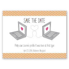Now it's time to tell the important people in your life to save it just for you with a save the date card that captures the way you feel about an upcoming wedding, party, or another festive occasion. Online Romance Save The Date Card Orange Computer Save The Dates At Invitations By Dawn Save The Date Cards Save The Date Indian Wedding Invitation Cards
