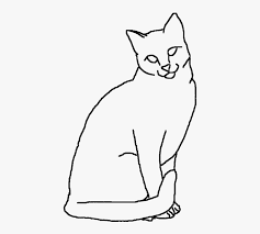 Draw the outer shape of the ears and the tail. Drawn Cat Outline Drawing Cat Drawing Outline Sitting Hd Png Download Transparent Png Image Pngitem