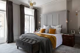 Using pattern to dictate palette living room grey interior home. Blue And Mustard Bedroom Ideas Design Corral