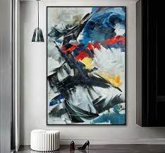 Make sure your decisions don't cost you your aesthetic by browsing through these inspiring images. Abstract Canvas Wall Art Decor Interior Decoration Home Decor Wall Modern Art Bright Color Brush Strokes Contemporary Artwork Canvas Print Giclee Art Collectibles Vadel Com