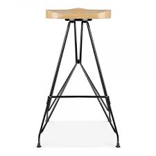 Wood & metal combination bar stools. Black 76cm Moda Cd1 Bar Stool Solid Ash Wood Seat Kitchen Counter Stools
