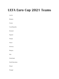 Group f of uefa euro 2020 will take place from 15 to 23 june 2021 in budapest's puskás aréna and munich's allianz arena. Pdf Uefa Euro Cup 2021 Teams List Pdf Download Pdffile