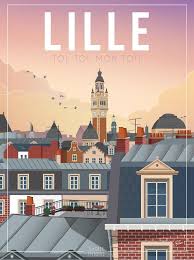 Lille The Wall Deco Poster You You My Roof Travel Posters Retro Travel Poster Vintage Travel Posters