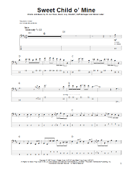5 4 3 2 1. Sweet Child O Mine By Guns N Roses Bass Tab Guitar Instructor