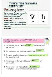 Pin By Ms Poirot On Ok Vs Affect Effect Misused Words False Friends Words