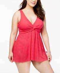 Swim Solutions Plus Size Twist Front Crochet Tummy Control Swimdress Swim Dress Plus Size Outfits Plus Size Swimsuits