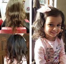 Wavy Bob With A Bowtie Kids Girl Haircuts Toddler Curly Hair Toddler Girl Haircut