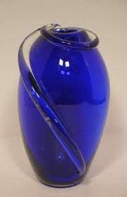 Midnight Blue Murano Art Glass Vase Hand Blown Art Glass Vase Blown Glass Art Glass Art
