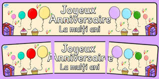 Banner La Multi Ani Franceza Romana Decor Zi De Nastere