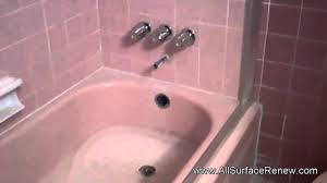 Comprehensive kitchen and bath refinishing in raleigh. Old Pink Ceramic Tile Bathtub Toilet And Floor Refinished Youtube