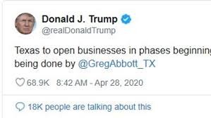 Now, abbott is doing his part to secure the border and curb illegal. President Trump Tweets Support For Gov Abbott In Plan To Reopen Texas Kfdm