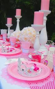 Birthday Table Decoration Ideas For Kids Princess Themed Birthday Party Table Setting Princess Tea Party Princess Birthday Party Birthday Parties