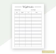 weight loss goal chart pdf kerja kerja i