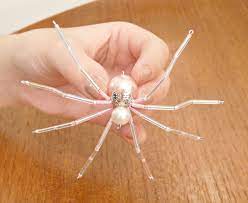 Diy Beaded Christmas Spider Tutorial Christmas Spider Beaded Christmas Ornaments Diy Beads