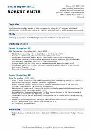 • do include submission guidelines clearly. Senior Supervisor Resume Samples Qwikresume