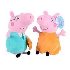 Peppa Pig Plush Toys Stuffed Animals Mom Dad 2pcs 35 39cm 14 15 Large Haustierspielzeuge Kinder Tiere Spielzeug