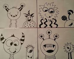 Circle Monsters This Lesson Idea Could Easily Be Used As A Sub Lesson You Can Find This Idea Over On Kindergarten Art Lessons Art Sub Lessons Art Sub Plans