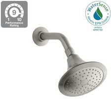 Kohler Forte 1 Spray Single Function 5 1 2 In Fixed Shower Head In Vibrant Brushed Nickel K R10282 E Bn Bathroom Remodel Shower Fixed Shower Head Shower Heads