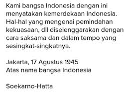 Naskah proklamasi kemerdekaan indonesia menyimpan banyak kisah. Tuliskan Teks Proklamasi Kemerdekaan Negara Indonesia Secara Benar Dan Tepat Brainly Co Id