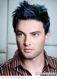 Short Hair Style With Colorful Highlights Boys Colored Hair Men Hair Color Mens Hair Colour