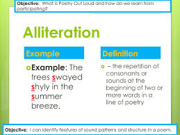 Repeating the same starting sounds of words. Alliteration Definition Example Trees