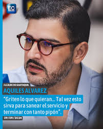 El Alcalde de Guayaquil mostró su molestia ante el paro parcial de  transporte que afronta #Guayaquil este lunes 9 de septiembre de 2024 👇  https://i.mtr.cool/dxoudbgtmv