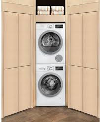 Bosch Bowadreuc3 Stacked Washer Dryer Set With Front Load Washer And Electric Dryer In White