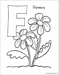 How to draw a frog from letter f step by step, learn drawing by this tutorial for kids and adults. Letter F Is For Flower Coloring Pages Alphabet Coloring Pages Coloring Pages For Kids And Adults