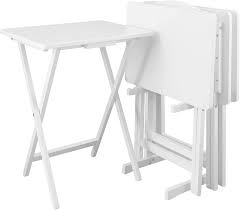 Their elegant designs and aesthetic appeals make them suitable for use in different areas. Amazon Com Casual Home 5pcs Set White Tray Table Furniture Decor
