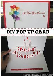Pop up birthday card diy. Let S Make It Lovely Happy Birthday Pop Up Card Pop Up Card Templates Diy Pop Up Cards Birthday Card Pop Up