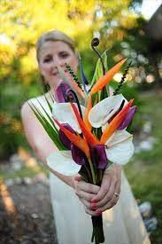 10 Tropical Flowers To Make Your Wedding A Stunning Success Strelitzia Wedding Bouquet Ht Tropical Wedding Flowers Tropical Wedding Bouquets Tropical Wedding