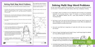 solving multi step word problems activity teacher made