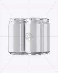Download Pack With 4 Glossy Aluminium Cans With Plastic Holder Mockup Half Side View In Can Mockups On Yellow Images Object Mockups Aluminum Can Psd Template Free Mockup Free Psd PSD Mockup Templates