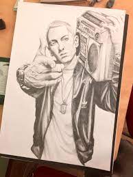 Eminem Sketch Rapper Art Eminem Drawing Eminem Tattoo