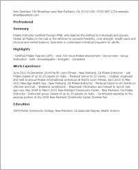 Professional Pilates Instructor Templates To Showcase Your Talent Myperfectresume