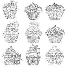 In a library section coloring books for adults, you will always find collections of cupcakes coloring pages books!. Cupcakes And Cakes Coloring Pages For Adults