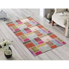 Dekoreko Hali Patchwork Kucuk Multi 100x160 Halilar Ev Dekorasyonu Hali
