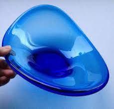 Reserved V Large Handblown Glass Bowl Per Lutken Holmegaard Mid Century Modern Vintage Retro Heavy Swedish Scandinavian Art Glass Bowl Dish Art Glass Bowl Hand Blown Glass Glass Art