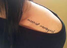 Mischief Managed Tattoo J K Rowling Harry Potter Quote Literary Tattoos Harry Potter Tattoos Writer Tattoo