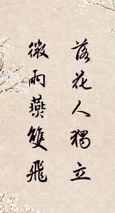 落花人獨立 微雨燕雙飛 chinese calligraphy chinese patterns chinese poetry